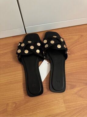 H&M black gold sandals